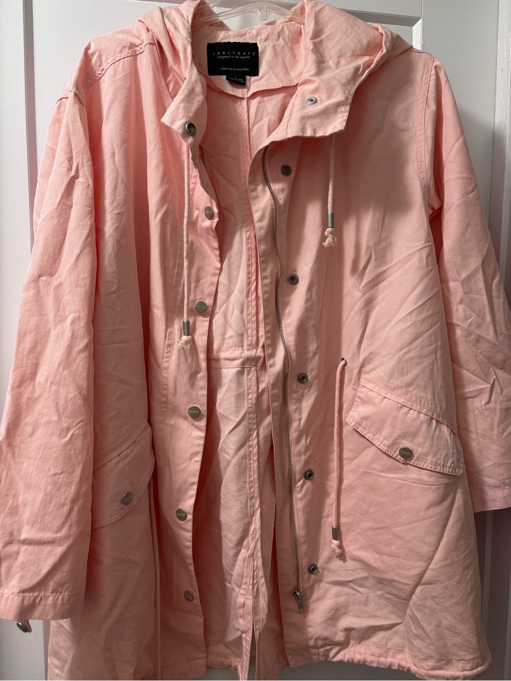 Sanctuary Light Pink Hooded Utility Jacket